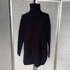 VanillaChocolate Black Turtleneck Sweater Tunic sz L